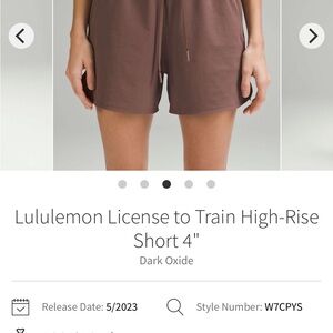 NWOT Lululemon License to Train HR Shorts 4” Sz 6 *dark oxide* 🦄